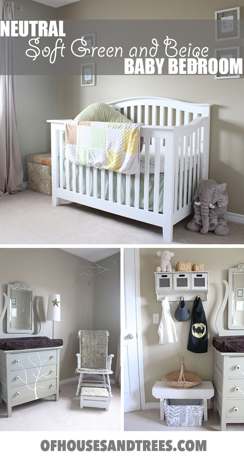 Neutral Baby Bedroom | A neutral baby bedroom using soft green and beige creates a soothing, relaxing space for both the baby - and the parents!