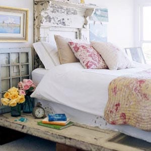 A Shabby Chic home decor style bedroom.