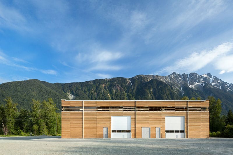 Canadian sustainable building BC Passive House Factory in Pemberton, British Columbia.