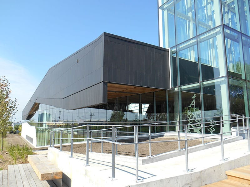 Canadian sustainable building Bibliotheque du Boise in Montreal, Quebec.