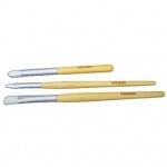 Eco-friendly craft supplies - three bamboo paint brushes in varying sizes.