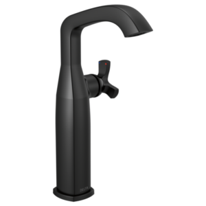 Black bathroom sink faucets are on trend. And thanks to brands like Delta - you can save water in style with their low-flow, WaterSense labelled fixtures.