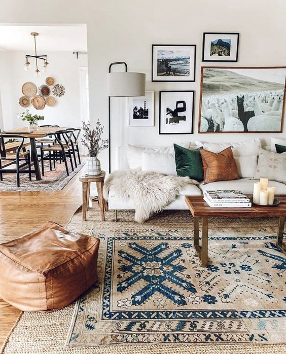 Here's how to create a modern boho living room, which balances the funky boho vibe with clean lines and neutral colours - like this one featured on West Elm.