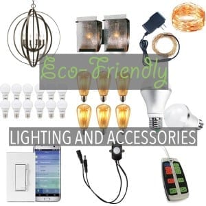 Eco-Friendly Lighting by Of Houses and Trees | Nowadays, you can find eco-friendly lighting fixtures that are made of recycled materials, as well cool accessories like LED Edison bulbs.