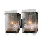 Eco-friendly lighting - recycled glass and steel wall light.