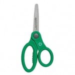 Eco-friendly craft supplies - recycled scissors with a blunt tip and a green handle.