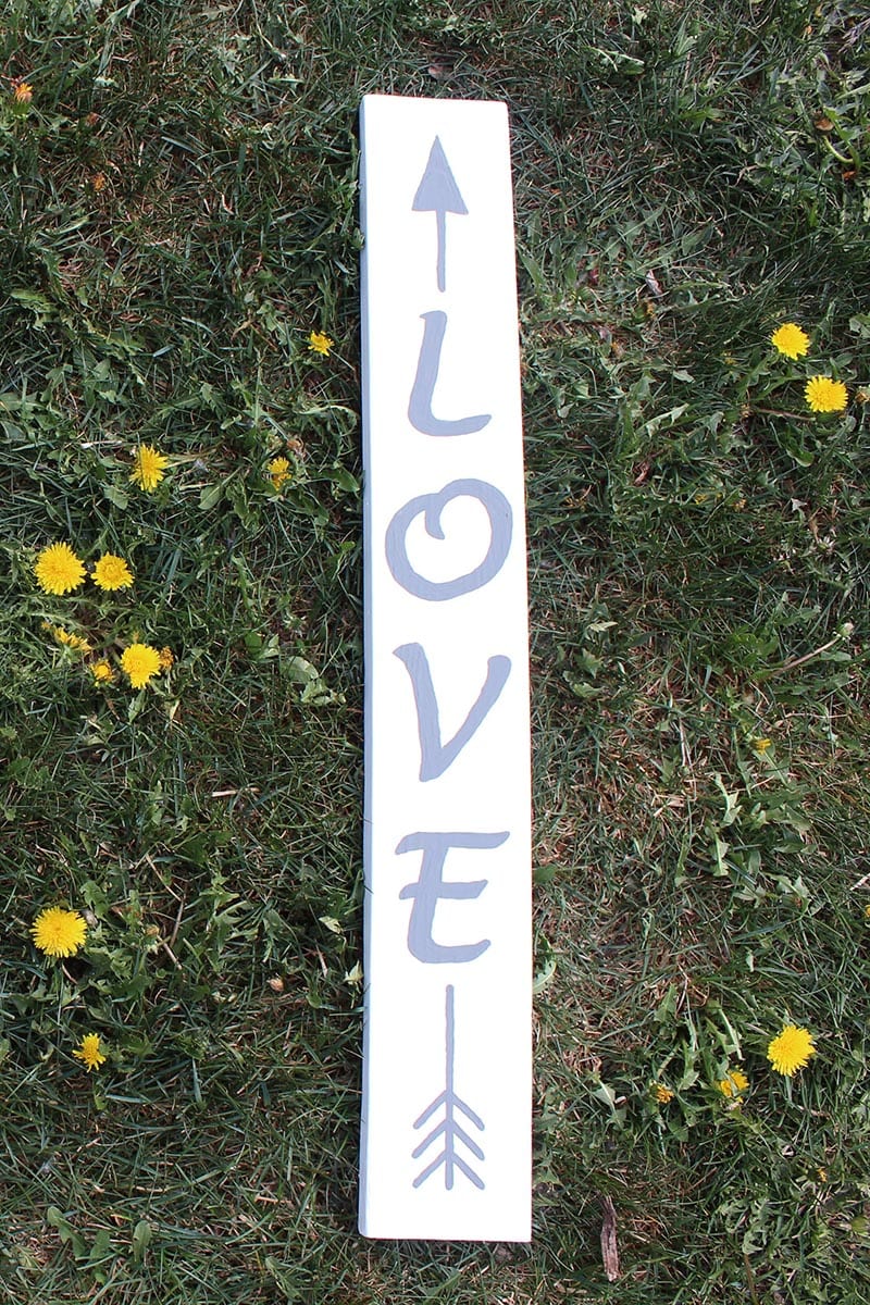 If you're looking for eco-friendly DIY projects, try this love arrow sign. Handpainted using a scrap piece of 1x4 and eco-friendly non-toxic paint. It's all about love... for our beautiful planet!