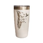 Looking for eco-friendly mother's day gifts? These 10 nature-inspired items are sure to delight the mother earth loving mother in your life - whether that be your mom, mom-in-law, grandma, sister - or yourself! Like this stainless steel feather travel mug from Etsy.