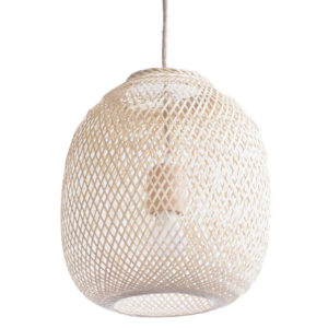 Creating a space that helps you feel peaceful and productive is the key to work-at-home success. And home office decor items like this bamboo pendant light will do just that!